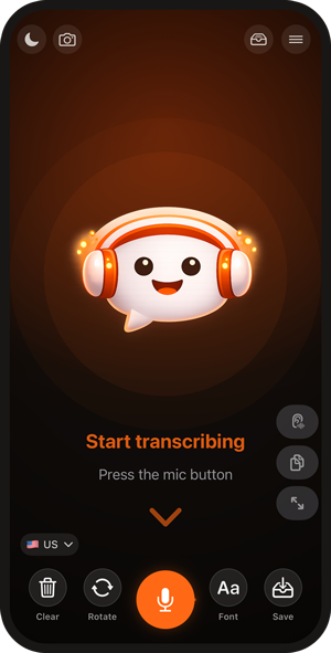 One tap to start transcribing in HearingPal