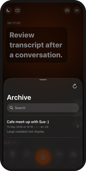 Review transcript after a conversation
